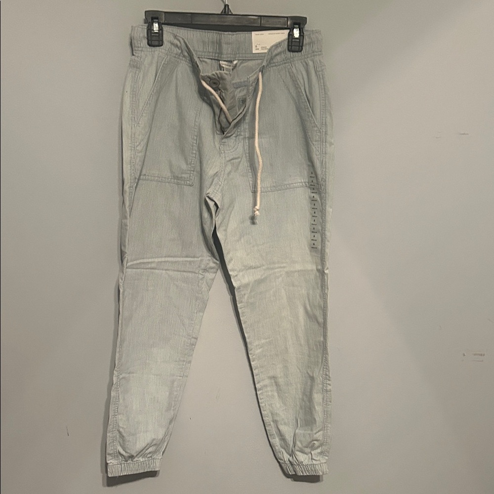 American Eagle Blue and White Striped Tomgirl Joggers